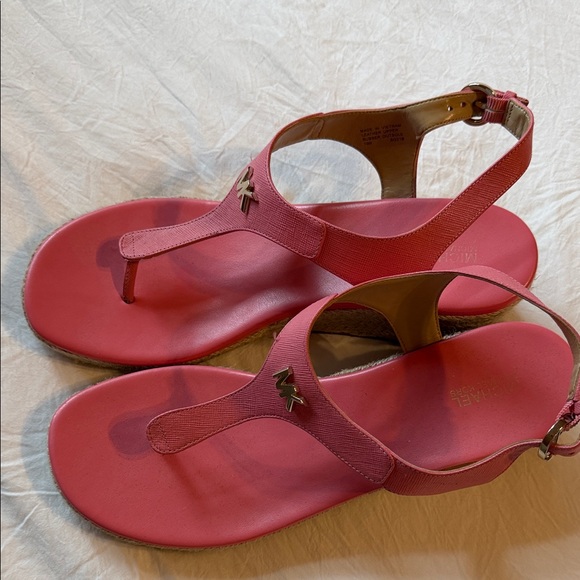 Michael Kors Pink T-Strap Sandals - Picture 2 of 6